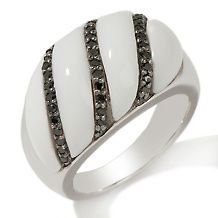victoria wieck carved white agate black diamond ring $ 89 95 $ 179 95