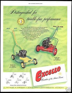 1954 Heineke Company Excello Power Lawn Mower Ad