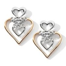 Precious Moments® Sterling Silver Two Tone Cut Out Cross Earrings at