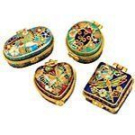  of 4 Small Cloisonne Enamel Trinket Jewelry Boxes New in Box