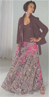 Zebra Pink Roses Exotic Animal Broomstick Skirt Med LG XL 2X 3X 4X