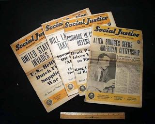 1940 42 Father Charles Coughlin Social Justice Antisemitic WWII