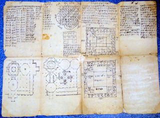 Hindu mantra hand written old paper document manuscript antique