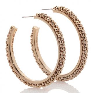 206 851 r j graziano metal mania bead textured hoop earrings rating 8