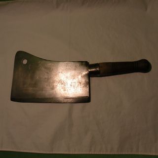RARE Antique Evansville Tool Works Large Meat Cleaver