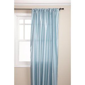 Faux Silk Curtain Panels Rod Pocket 56 x 84 Blue