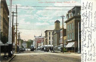 NC Raleigh Fayetteville Street Town View 1907 R20949