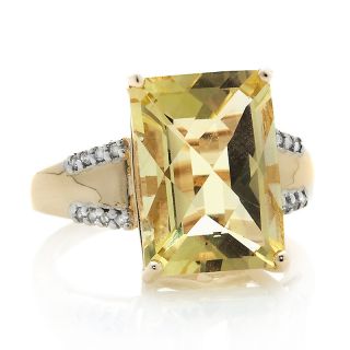 204 902 10k yellow gold lemon quartz and diamond accented ring rating
