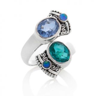 220 437 sajen simulated opal blue and green quartz bypass ring rating