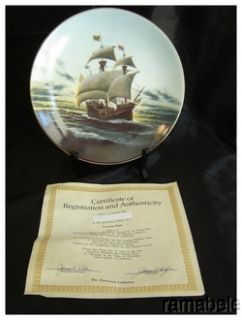 Victoria Magellan Sailing SHIP Lundgren Gold Rim Plate