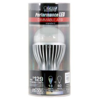 Feit Electric A19/DM/800/LED LED Dimmable A19 Bulb 13 Watt, 60 Watt