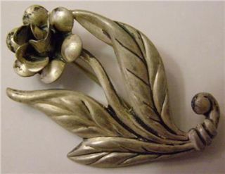Vintage FCO Felch Co Danecraft Sterling Silver Flower Pin Brooch 1930