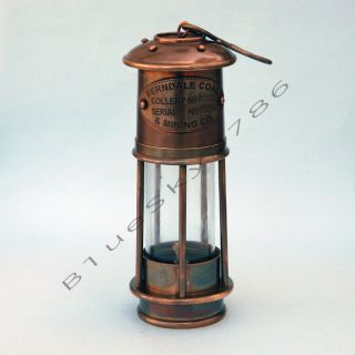 GREAT BRASS MINER LAMP, BRASS FERNDALE COAL MINING MINER LAMP