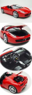18 Hotwheels Elite Ferrari 458 Spyder 2011 Diecast Rossocorsa W1177