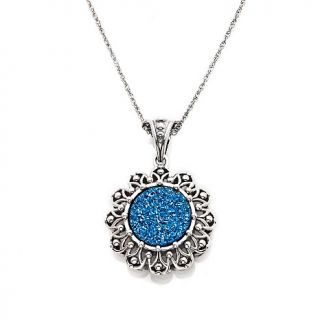 208 036 orvieto silver blue drusy quartz flower sterling silver