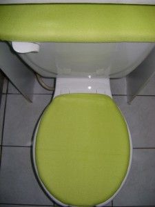 lime green fleece fabric toilet seat cover set