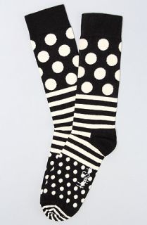 Happy Socks The Dots Stripes Socks in Black White