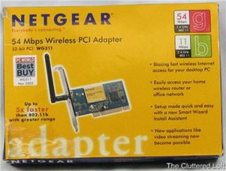 NETGEAR 54Mbps Wireless PCI Adapter Card w CD & Installation Guide in