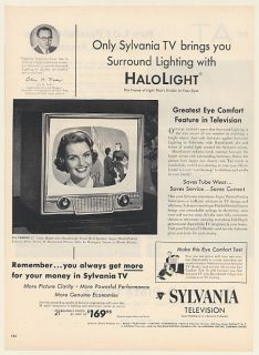 1954 Sylvania Fairfax 21 Table Model Halolight TV Television Print Ad