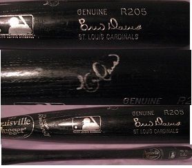 Eric Davis auto signed game used baseball bat Cardinals REDS great use
