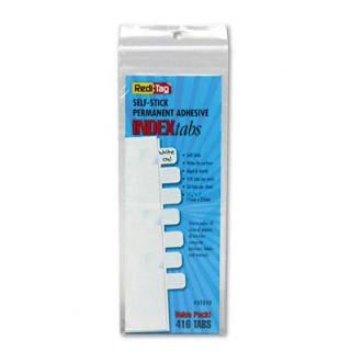  Side Mount Self Stick Plastic Index Tabs 1in White 416 Pack