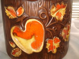 Treasure Craft Fall Harvest Apple Cookie Jar Tree 1960s