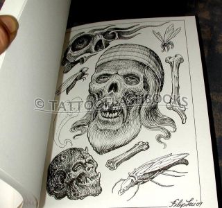 Filip Leu Skulls Tattoo Flash Machine Gun Kit Ink Book