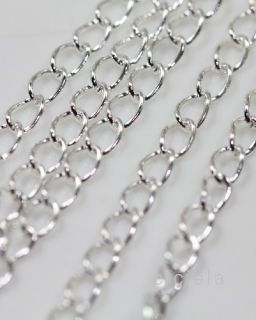  SHIP 5M Silver Plated Cable Open Link Iron Metal Chain Finding