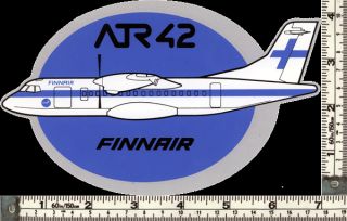 Finnair Finland ATR 42 V1 Large Shaped Airline Sticker Extremely RARE