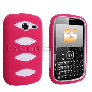 R380 Case   Pink White Duo Shield Hard Case+Skin Faceplate (Metro PCS