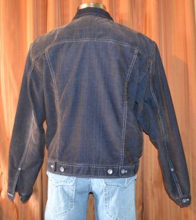 Faconnable Jeans Brown Blue Cotton Polyester Denim Corduroy Jacket