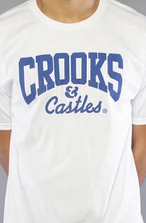 Crooks and Castles The Core Logo Tee in White Royal
