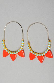 Kris Nations The Nob Hill Hoop Earrings in Tomato and Turquoise