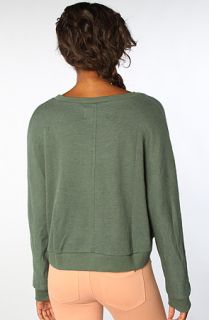 Obey The Blaire Cropped French Terry Sweatshirt in Pine Needle