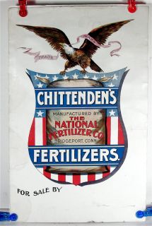 Ca1900 Chittendens Farm Fertilizer Patriotic Motif Advertising Sign