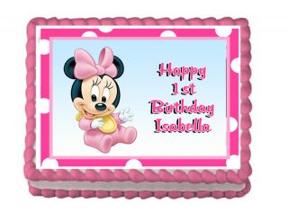 Baby Shower 1st Birthday Minnie Party Cake Image Girl