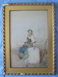 Filippo Indoni 19th Century Watercolor Painting