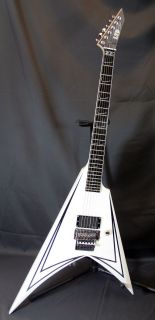 ESP LTD Alexi 600 V Shaped White Scythe Electric Guitar   Finish Blem