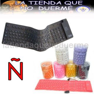 Teclado Flexible Silicona USB Español Ñ Colores