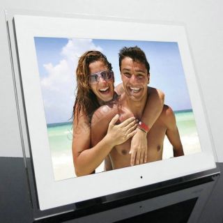  LCD Digital Photo Picture Frame MP3 4 Movie Player Remote White