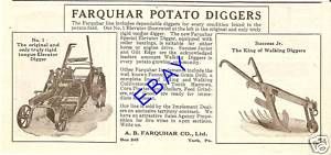 Nice 1920 Farquhar Potato Digger Ad Success Jr York PA