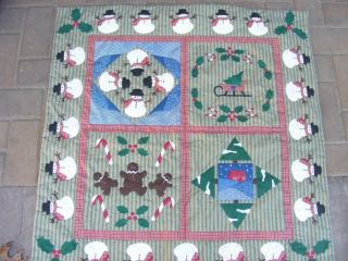 Handmade Snowman Holiday Quilt and or Wall Hanging