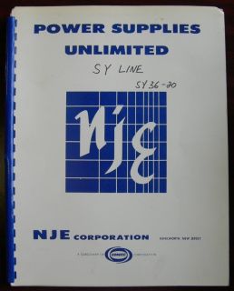  NJE SY Line Power Supplies Manual