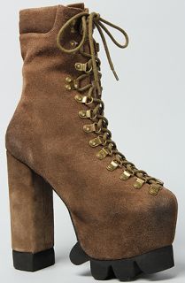 Jeffrey Campbell The Kick It Boot in Taupe Suede