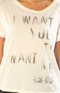 Chaser The What You Want Me Boxy Tee in Vintage White