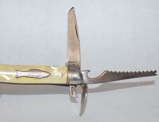 Vintage Imperial Folding Fish Knife w Beverage Can Opener Blade 3 1 2