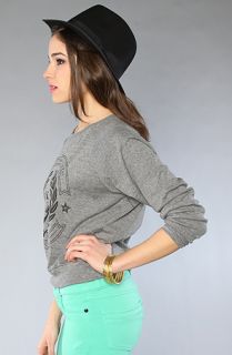 Obey The Cruise Liner Raglan in Heather Gray