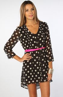 MINKPINK The Double Take Dress in Black and Cream Polka Dots