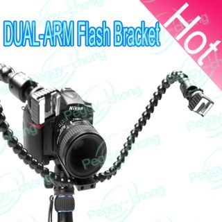 Twin Dual Arm Macro Flash Bracket for Canon Nikon Panasonic Pentax