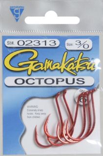 Fishing Hook Gamakatsu Octopus 3 0 Red 6pk 2313